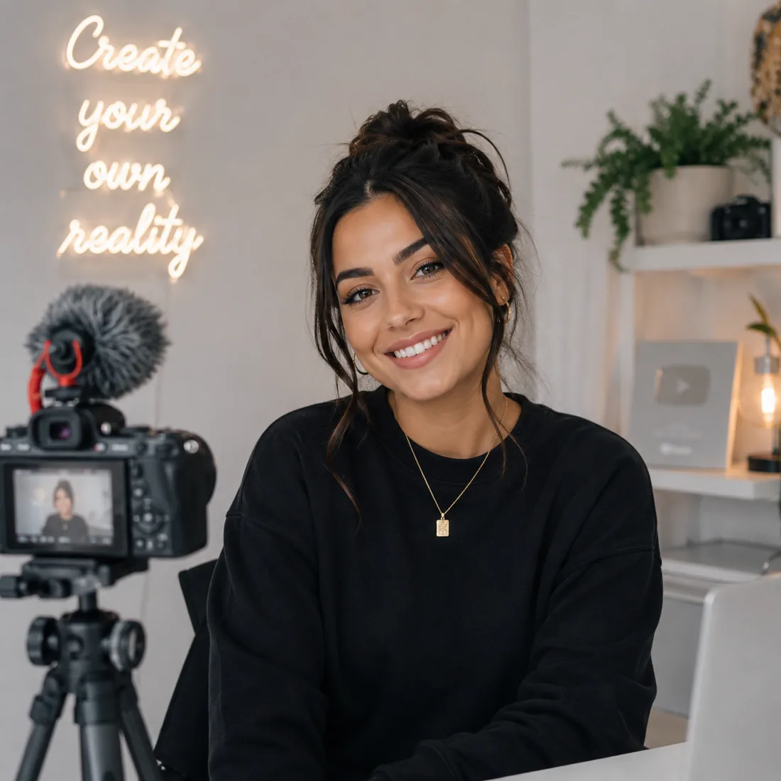 Australian content creator filming at their desk while preparing their creator tax return